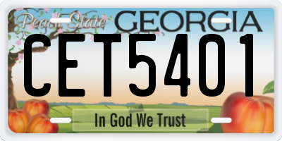 GA license plate CET5401