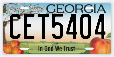 GA license plate CET5404