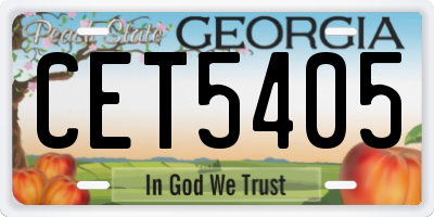 GA license plate CET5405