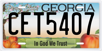 GA license plate CET5407
