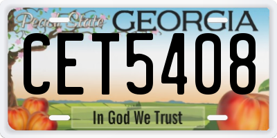 GA license plate CET5408