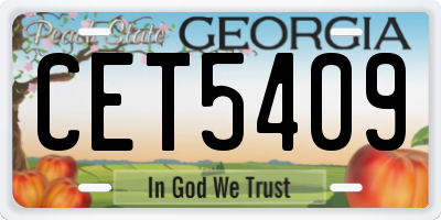 GA license plate CET5409