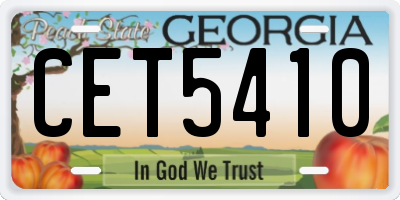 GA license plate CET5410