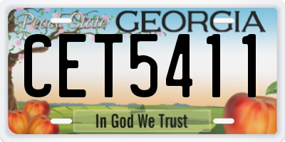 GA license plate CET5411