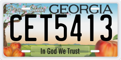 GA license plate CET5413