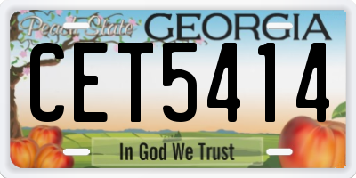 GA license plate CET5414