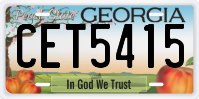 GA license plate CET5415
