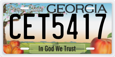GA license plate CET5417