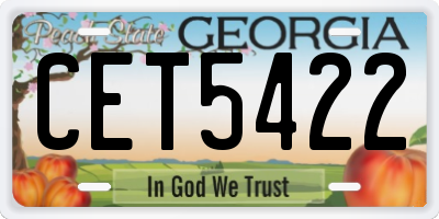 GA license plate CET5422