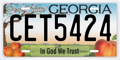 GA license plate CET5424