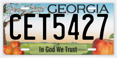 GA license plate CET5427