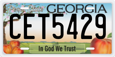 GA license plate CET5429