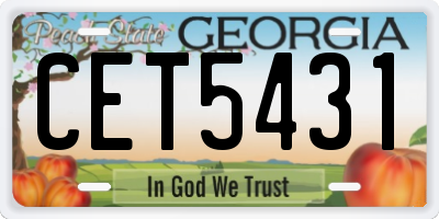 GA license plate CET5431