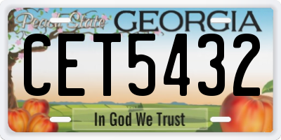 GA license plate CET5432