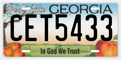 GA license plate CET5433