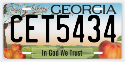 GA license plate CET5434