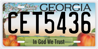 GA license plate CET5436