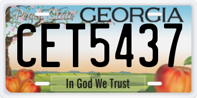 GA license plate CET5437