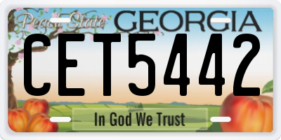 GA license plate CET5442