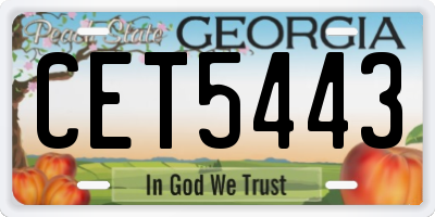 GA license plate CET5443