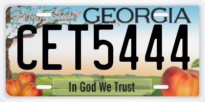 GA license plate CET5444