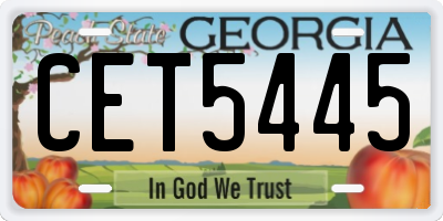 GA license plate CET5445