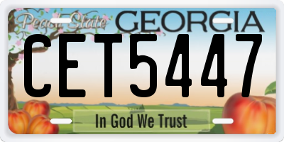 GA license plate CET5447