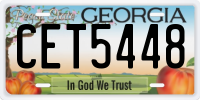 GA license plate CET5448