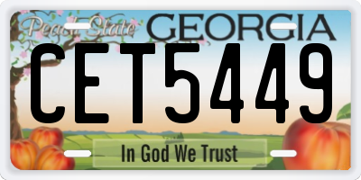 GA license plate CET5449