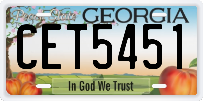 GA license plate CET5451