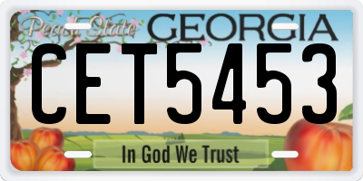 GA license plate CET5453