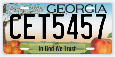 GA license plate CET5457