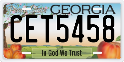GA license plate CET5458