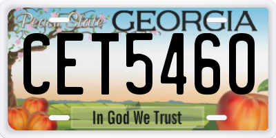 GA license plate CET5460