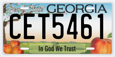 GA license plate CET5461