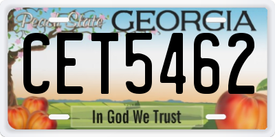 GA license plate CET5462