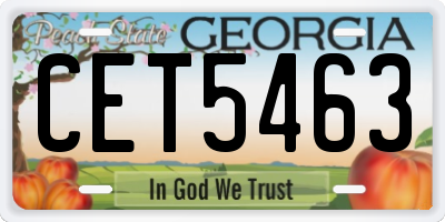 GA license plate CET5463