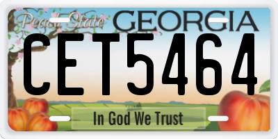 GA license plate CET5464