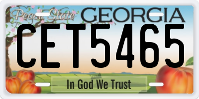 GA license plate CET5465