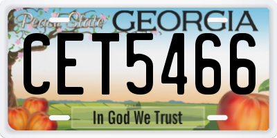 GA license plate CET5466