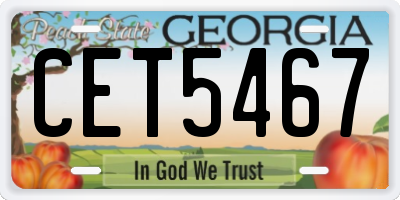GA license plate CET5467