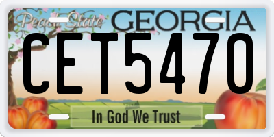 GA license plate CET5470