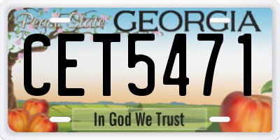 GA license plate CET5471