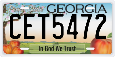 GA license plate CET5472