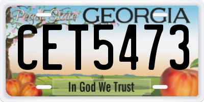 GA license plate CET5473