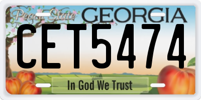 GA license plate CET5474