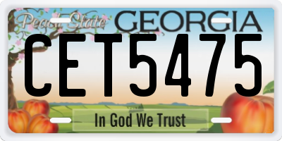 GA license plate CET5475