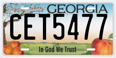 GA license plate CET5477
