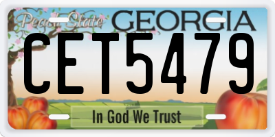 GA license plate CET5479