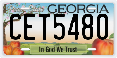 GA license plate CET5480